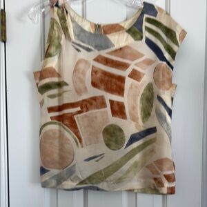 Abstract Print Sleeveless Top